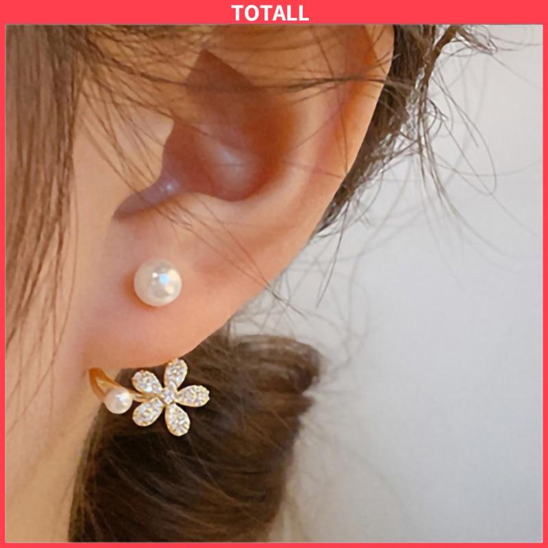 COD Anting Tusuk Motif Bunga daisy Hias Mutiara Imitasi simple Ala Korea Untuk Wanita-Totall