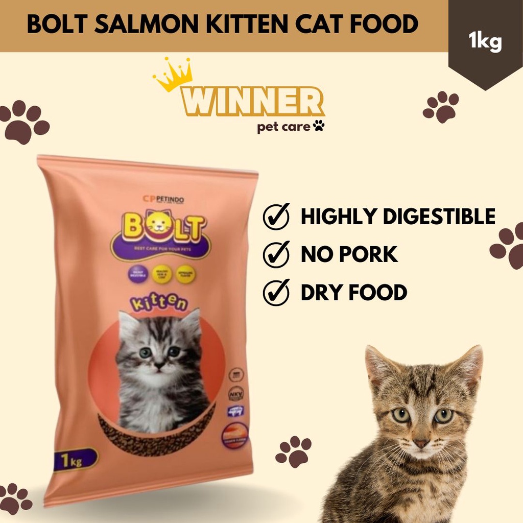 Bolt Salmon Kitten Cat Food Repack 1kg