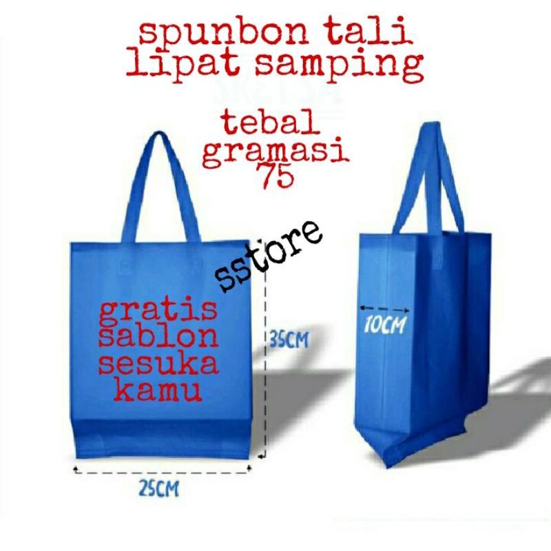 Tas spunbond sablon 25x35 - tas souvenir - tas godibag - tas hajatan - tas pernikahan -tas event