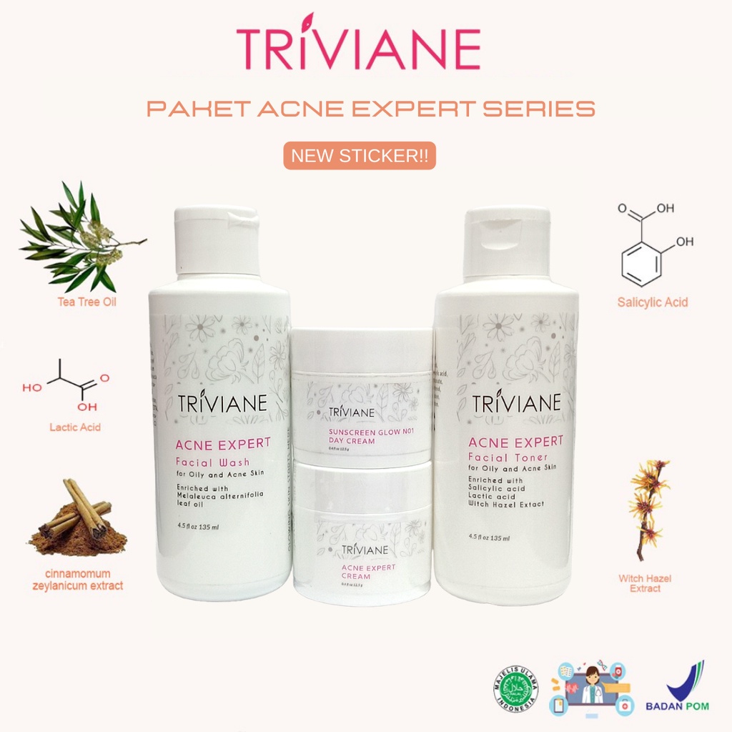 [BPOM] Paket Triviane Acne Expert Series / Paket Acne Glow isi 4 by Triviane Natural Skin Clinic