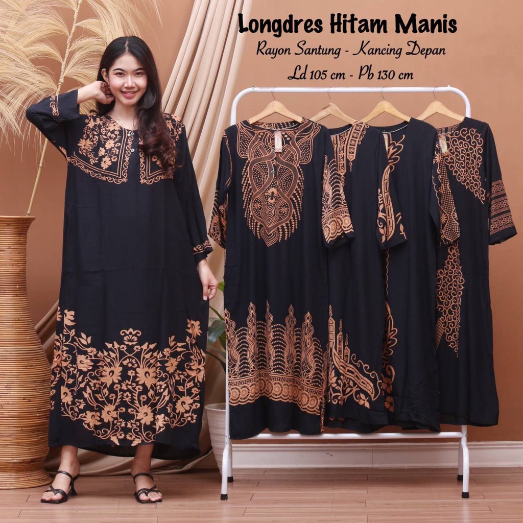 Daster Panjang Longdres Wanita Busui Kekinian Bahan Rayon