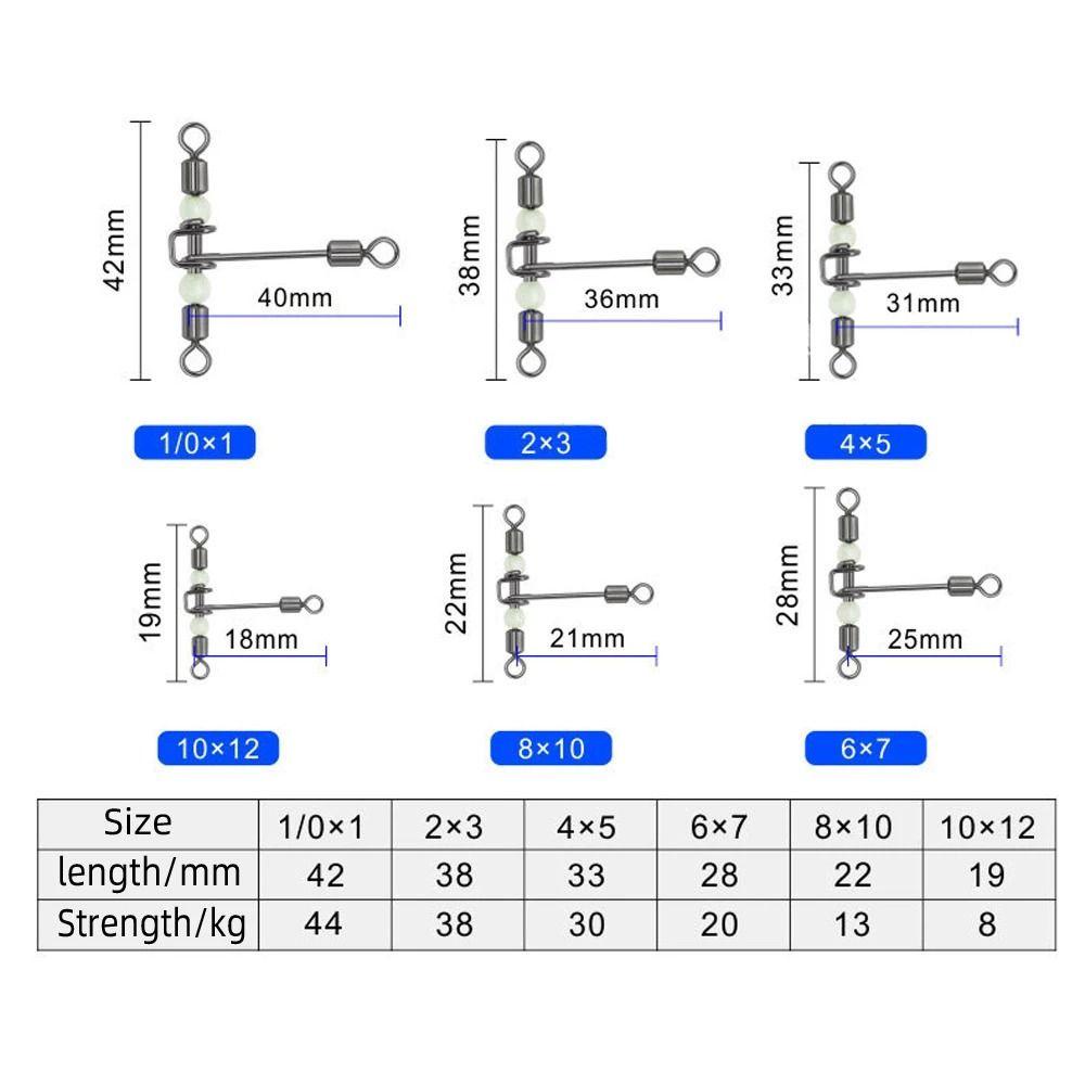 Lanfy Konektor Putar Pancing Aksesoris Memancing Konektor Manik-Manik Bercahaya Solid Ring Fishing Tackle Swivels Bearing Swivels Solid Connector