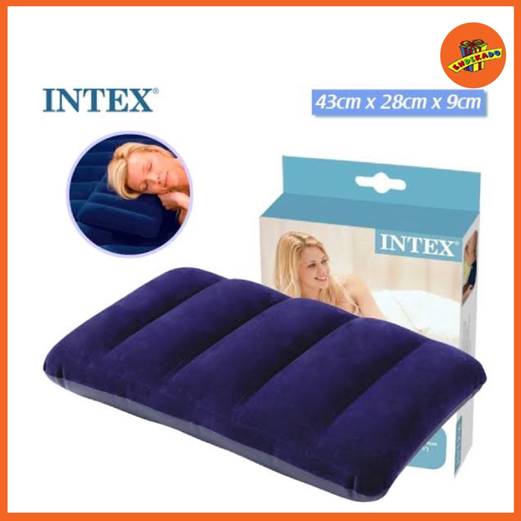 INTEX Fabric Pillow Royal Blue 68672 - Bantal Angin - Travel Pillow