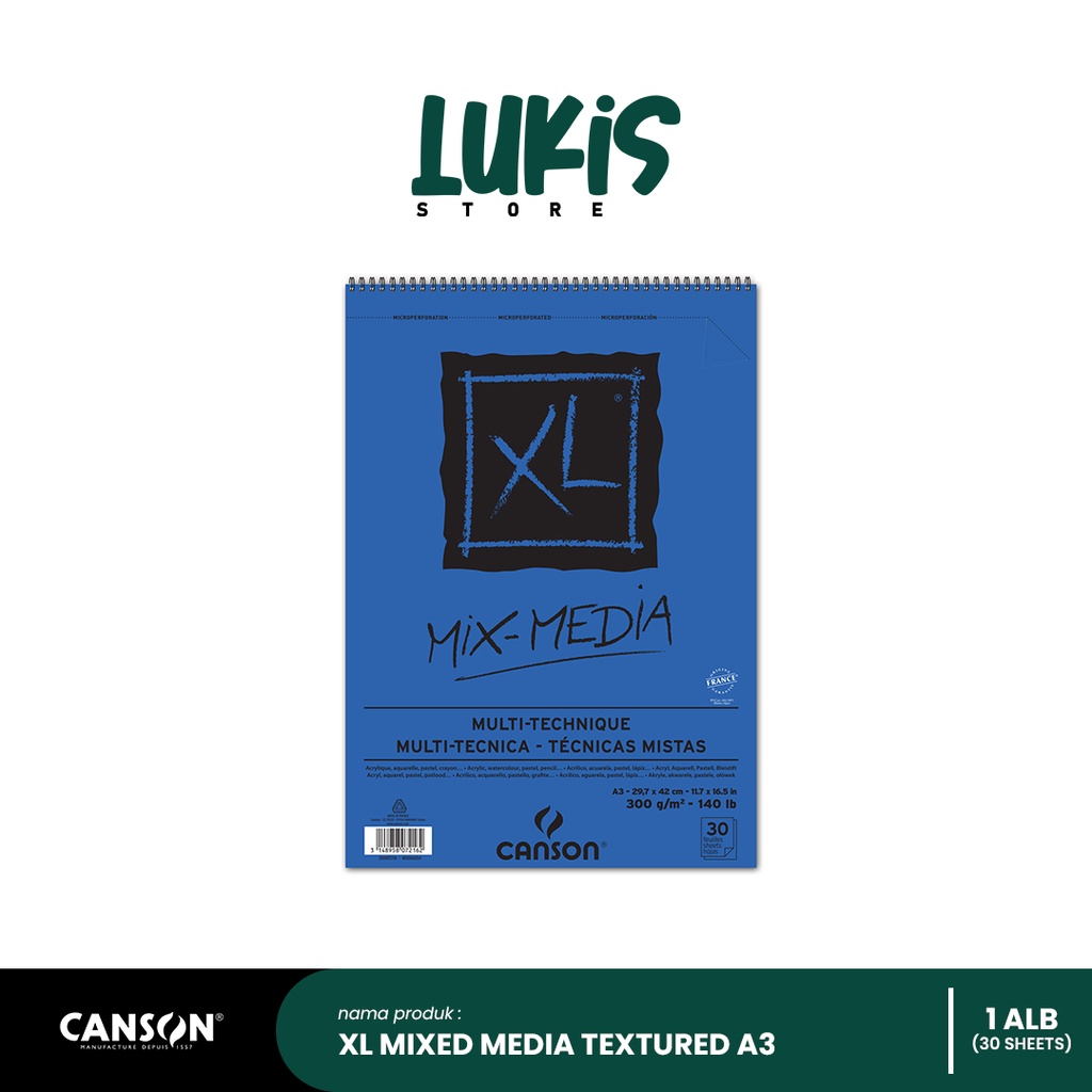 

CANSON XL Mix Media 300G | Ukuran A3 | 30 Sheets | 200807216