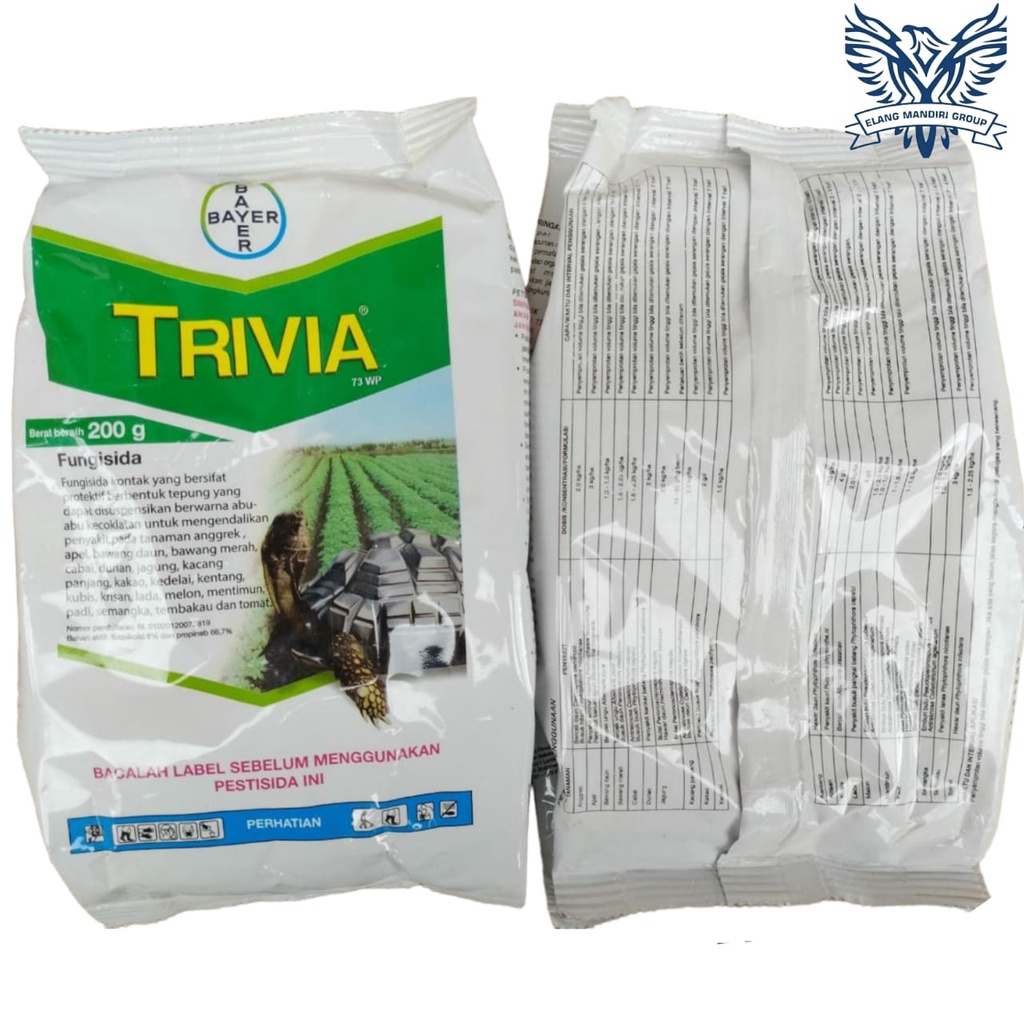 Fungisida Trivia 73WP 200gr Bahan Aktif Fluopikolid 6%, Propineb 66.7% PT Bayer Indonesia