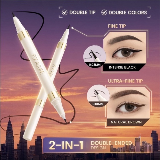 Focallure Ultra-Skinny Liquid Eyeliner 2 in 1