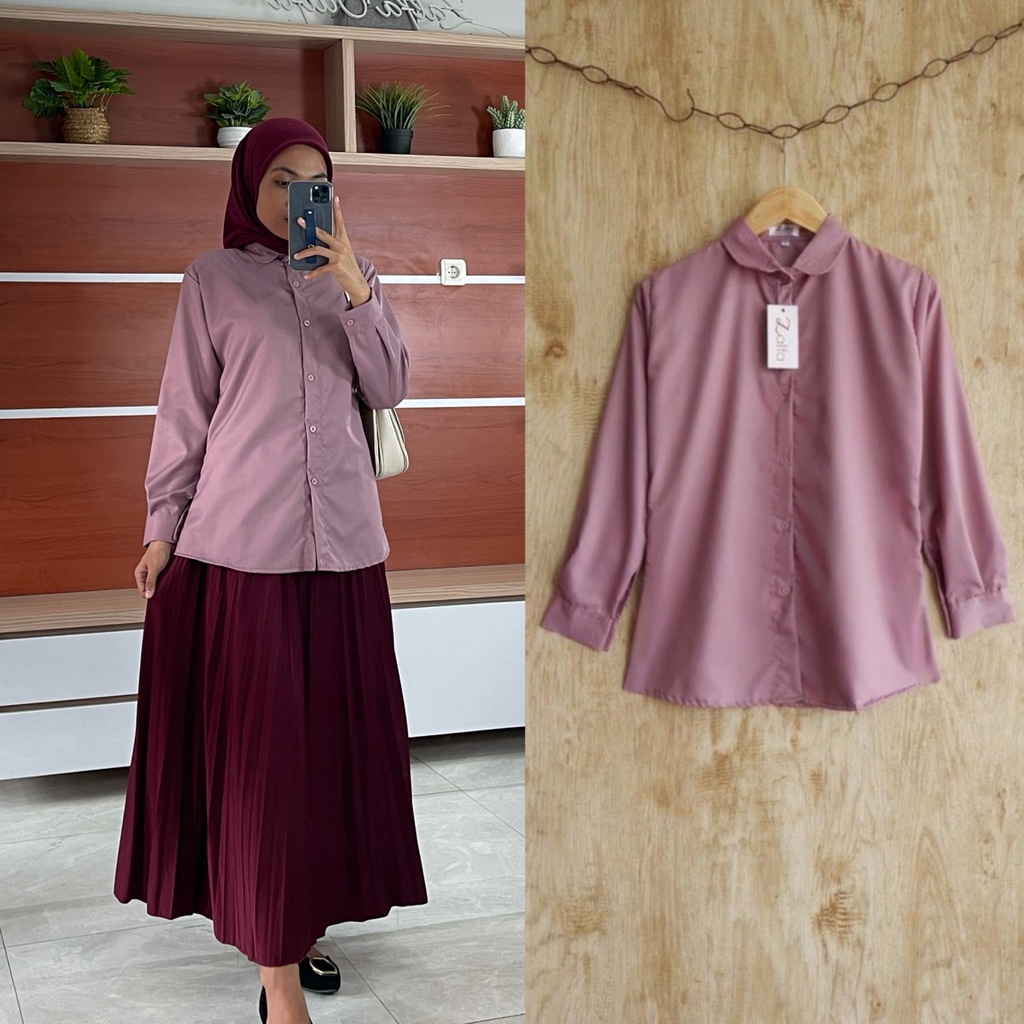 BASIC KEMEJA Toyobo by ZALFA OUTFIT / kemeja polos / kemeja katun / kemeja wanita murah