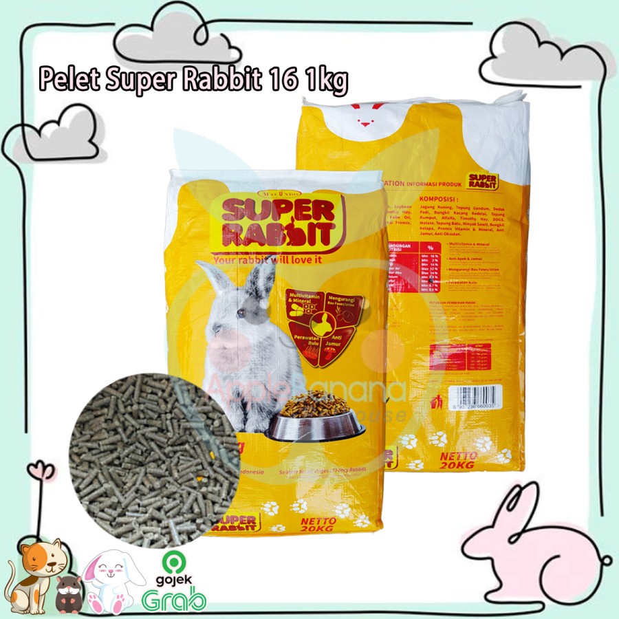 Jual Pelet Super Rabbit 16 1kg - Makanan Pakan Kelinci Super Rabbit ...