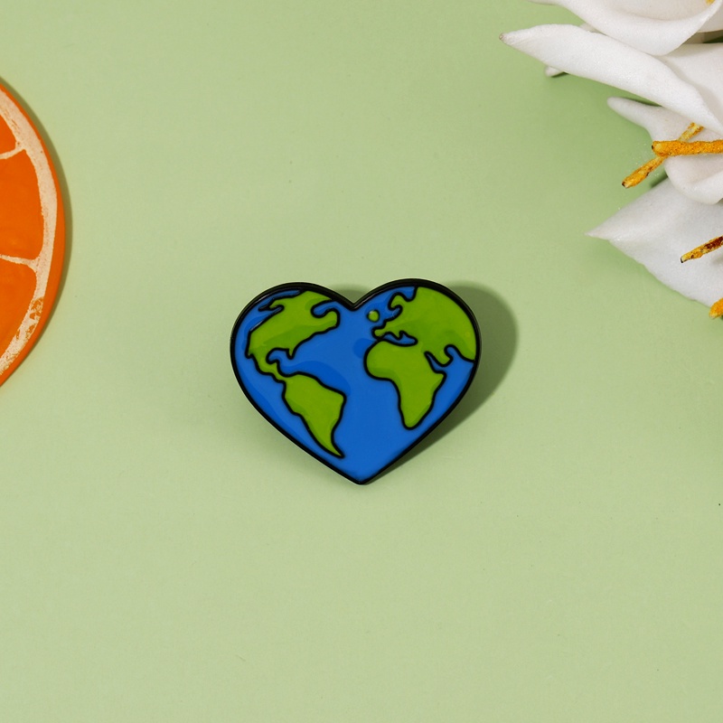 Bros Pin Desain Kartun Love The Earth Untuk Aksesoris Pakaian