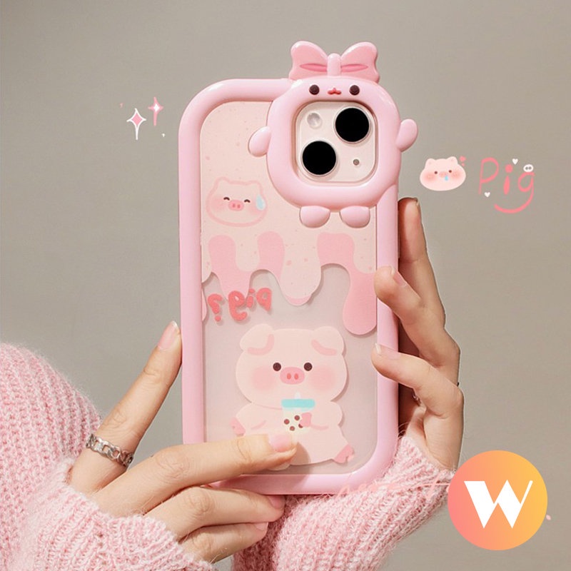 Case Desain Monster Pig 3D Untuk Vivo Y22 Y35 Y12 Y20 Y16 Y51A Y22s Y11 Y02s Y15S Y31 Y51 Y21S Y33S Y21 Y53s Y55 Y51A Y91C Y20 Y23 Y30 Y23I Y20 Y15 Y23