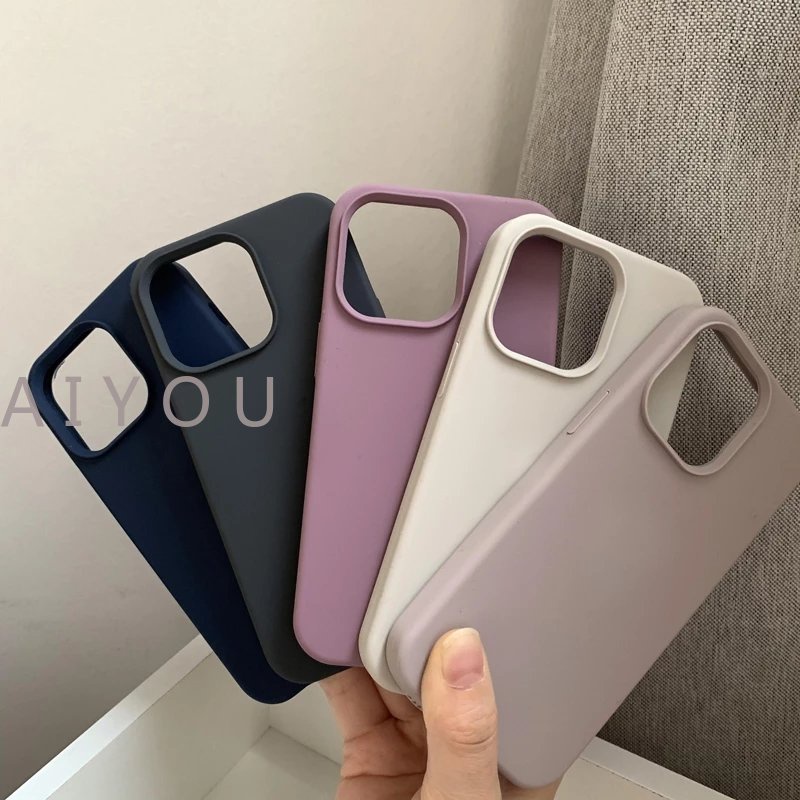 Casing soft case Silikon Warna Polos Untuk iPhone 14 13 pro max bumper