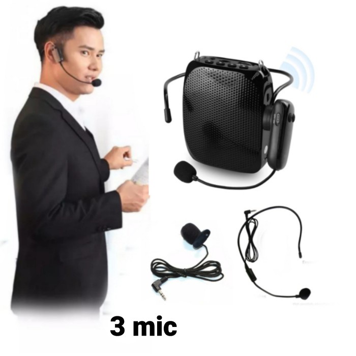 sky megaphone wireless speaker pinggang mikrofon mic jepit bando yoga