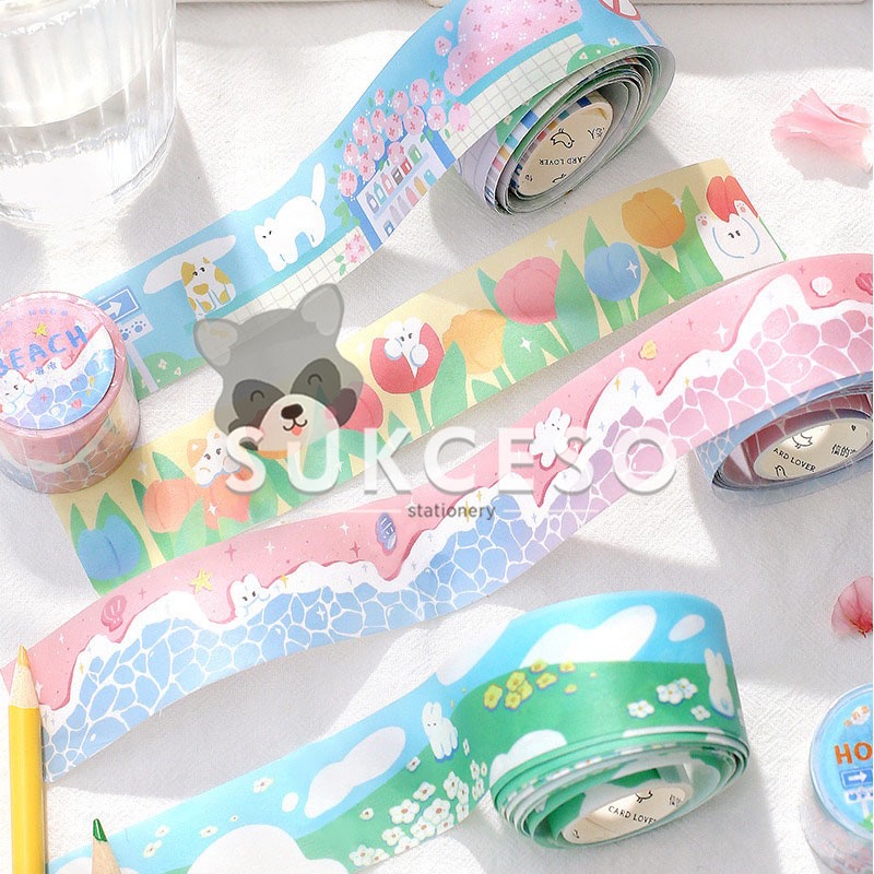 

Cute Landscape Series Roll Deco Stickers / Stiker Deco Roll Kertas Motif Gambar Lucu