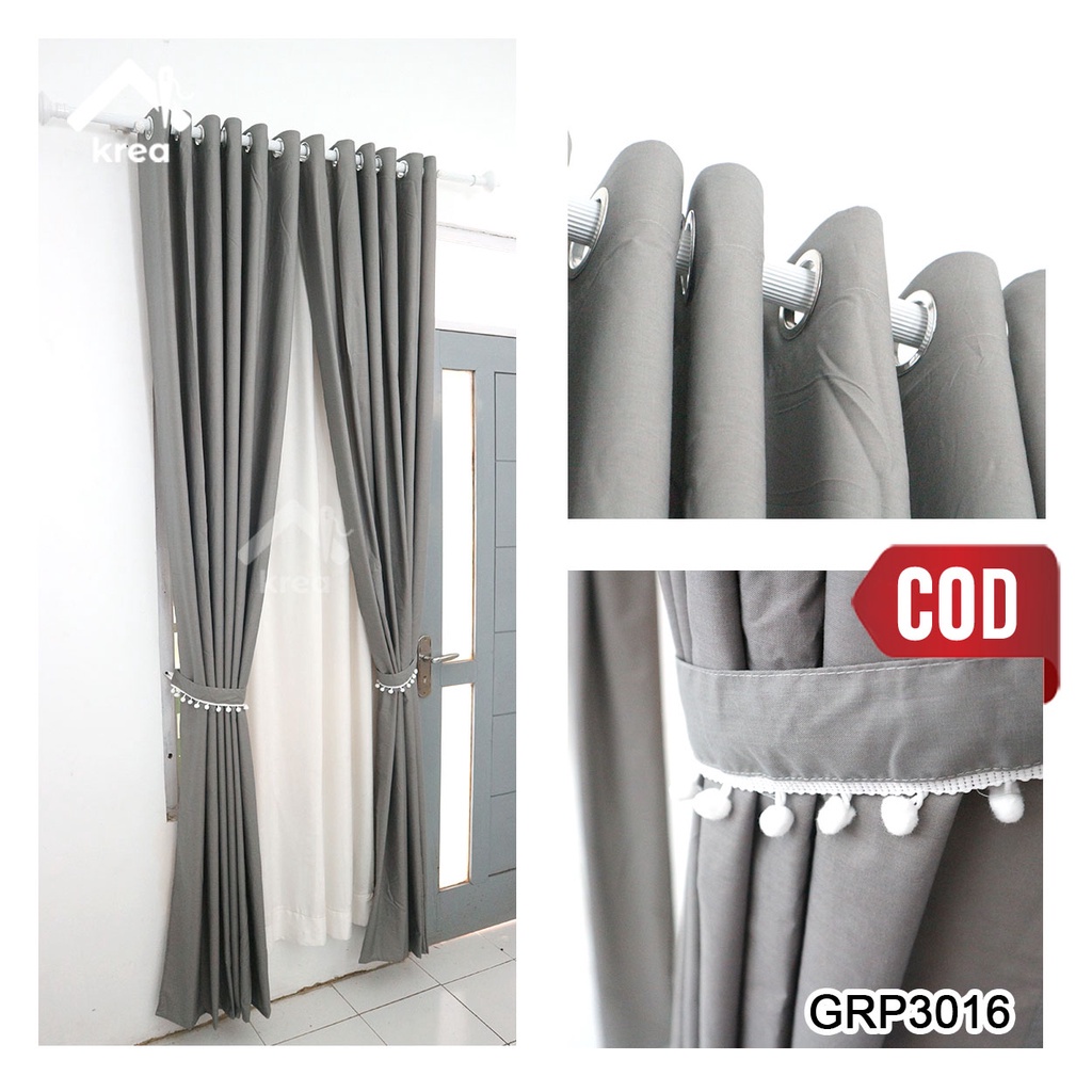 GORDEN JENDELA GORDYN PINTU TIRAI PENDEK PANJANG POLOS BAHAN KATUN CVC