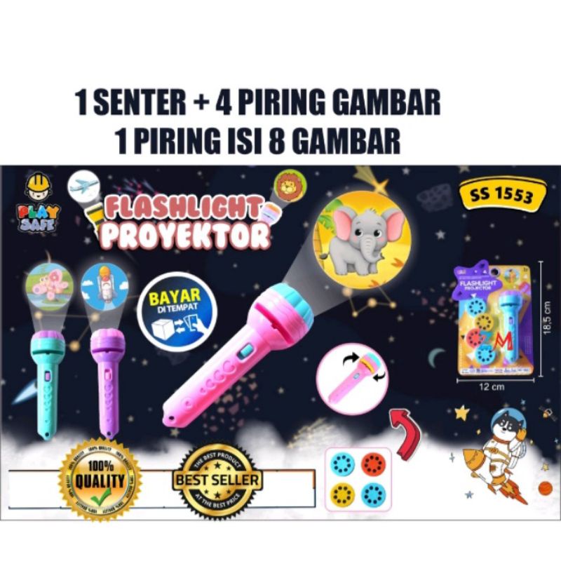 Senter mainan karakter/Senter proyektor mainan anak