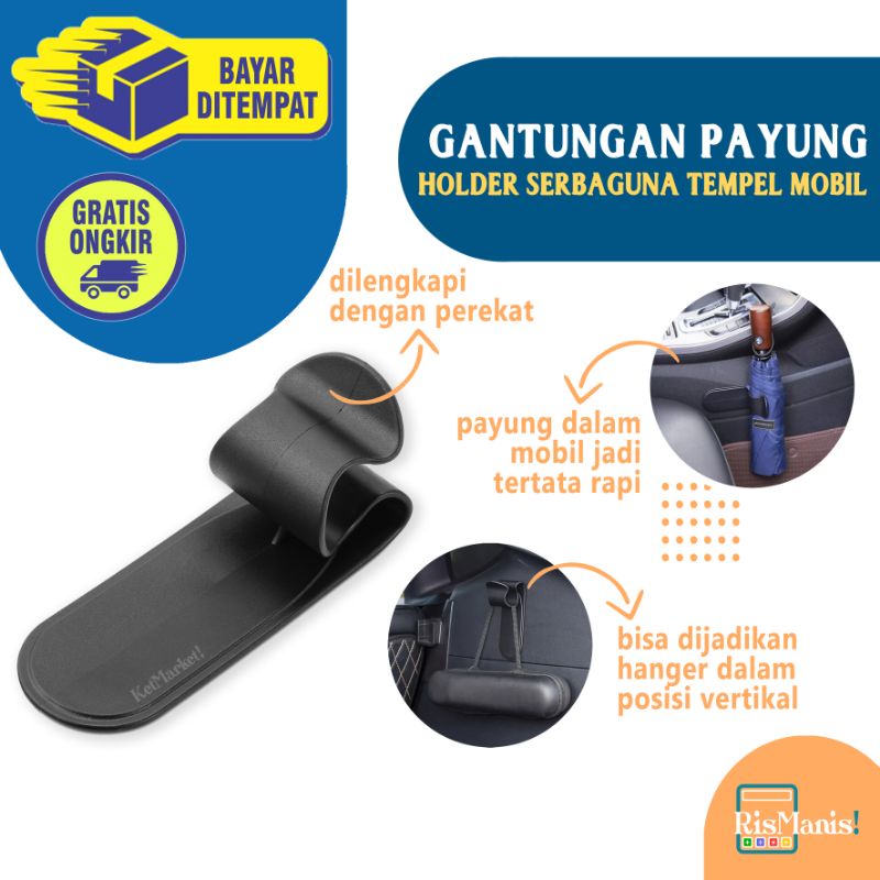 ADHESIVE UMBRELLA HOLDER - Gantungan Penjepit Payung Pengait Interior Mobil Hook Tempel Organizer Tempat Gantung Hanger Serbaguna Lem Perekat Kuat