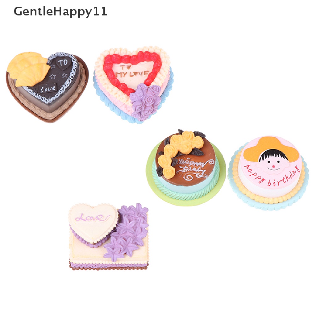 Gentlehappy Kue Ulang Tahun Model Simulasi Makanan Miniatur Patung Pretend play Mainan Dapur  Id