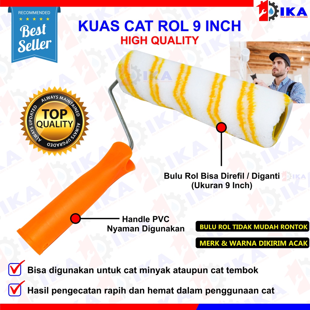 Kuas Roll Cat Tembok 9 Inch - Paint Roller 9 Inch KUAS ROLL CAT TEMBOK KUAS BAGUS 9 INCH ADMIRAL / TOT 100% ORIGINAL