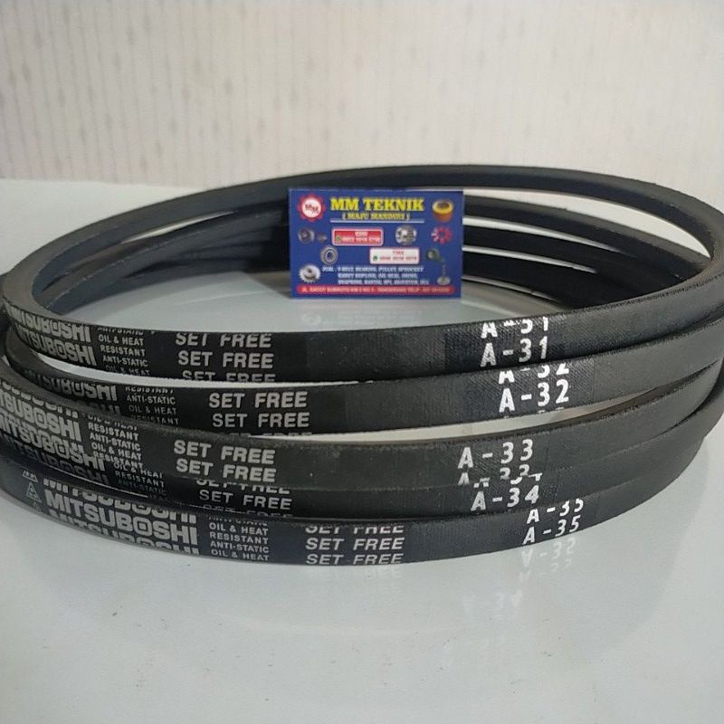 Vanbelt A31 A32 A33 A34 A35 Tali Ban Kipas Bando Mitsuboshi Mbi Vpower Van Fan Belt A 31 32 33 34 35 V- V Pan Mbi Panbelt Fanbelt A-31 A-32 A-33 A-34 A-35