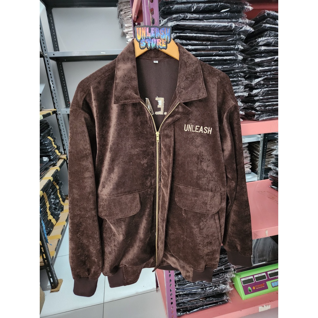 Unleash Corduroy Zip Jacket Dark Brown