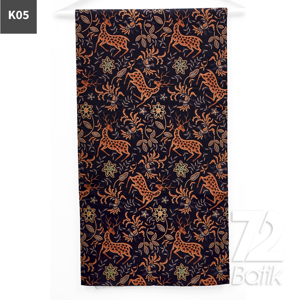 KAIN BATIK PREMIUM Bahan Katun Motif Rusa Kutub Warna Hitam 722608 CAP 72IL Jarik Jarit Samping Kebat Panjang Batik Katun Modern Premium Bahan Seragam Batik Pernikahan Kantor Keluarga Murah Kamen Jadi Batik Bali Lembaran