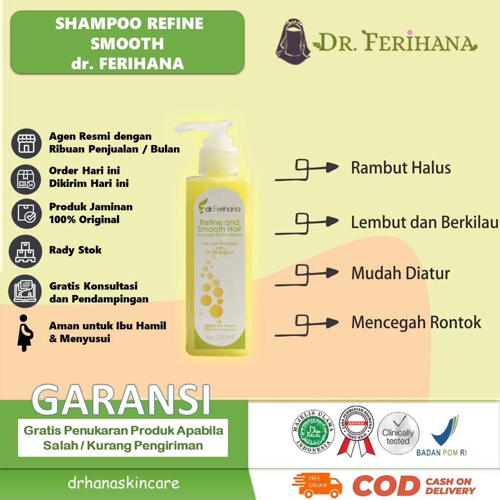 SHAMPOO &amp; CONDITIONER REFINE AND SMOOTH HAIR DR. FERIHANA SKINCARE