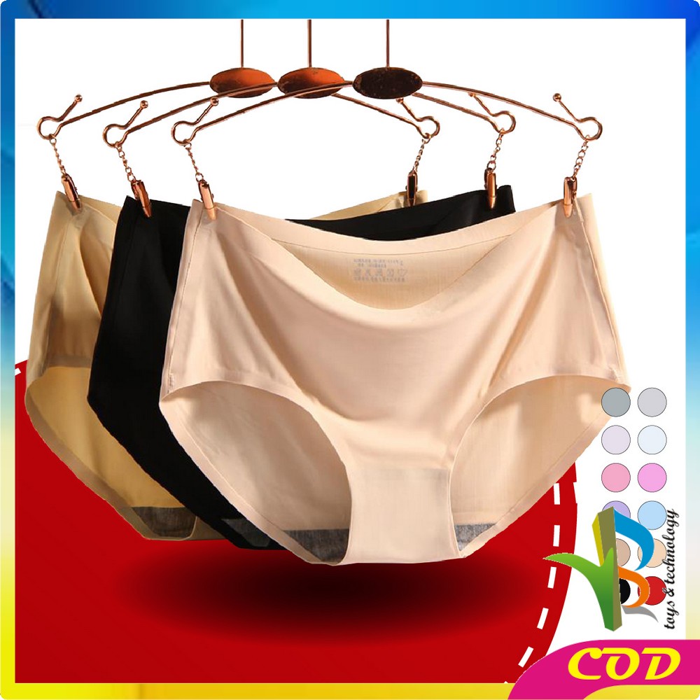 RB-P38 Celana Dalam Seamless Wanita Polos CD Cewek Tanpa Jahitan Ice Silk Panties Underwear Wanita