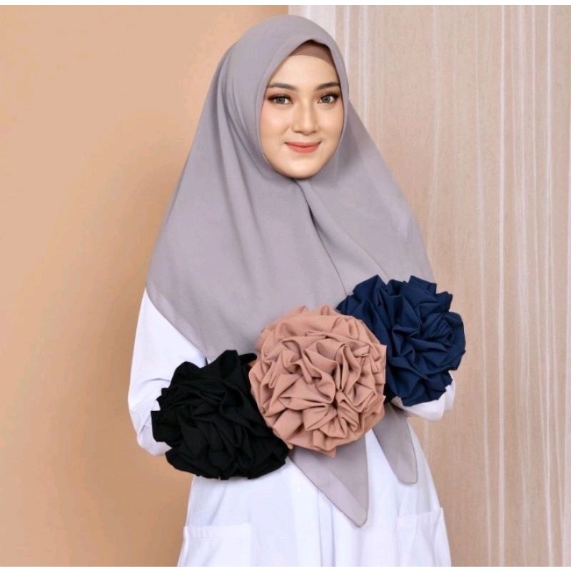 cepol mawar selebgram hits cepol hijab viral scrunchie ikat rambut