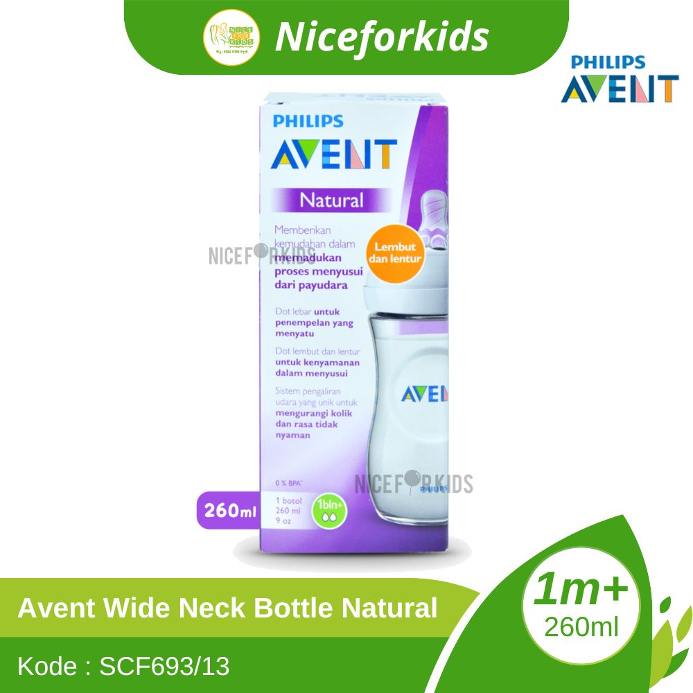 Avent Wide Neck Bottle 125 ml / Avent Wide Neck Bottle 260 ml / Botol Susu Anak