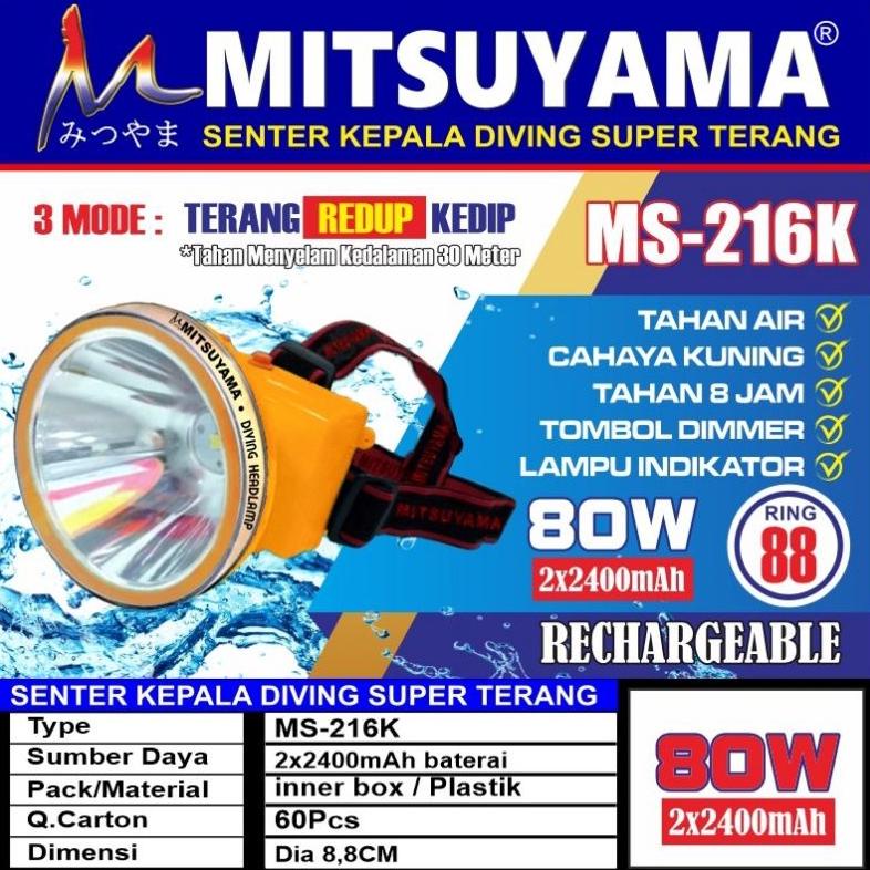 PRODUK- SENTER KEPALA MITSUYAMA MS-216K / MS-216P HEADLAMP DIMMER HEAD LAMP .