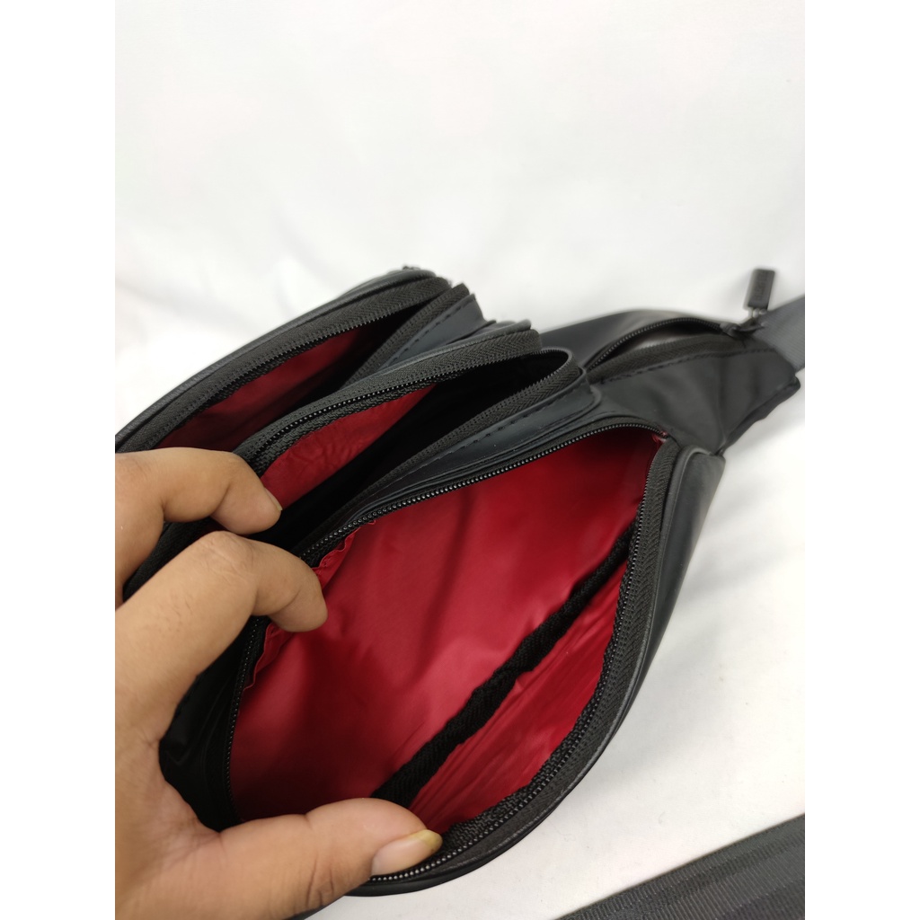 Tas Pinggang Pria Anti Air Original Polo Amstar Resleting 7 Bahan Ballon Tebal Waistbag Tas Selempang Bahu Tas Pria Wanita