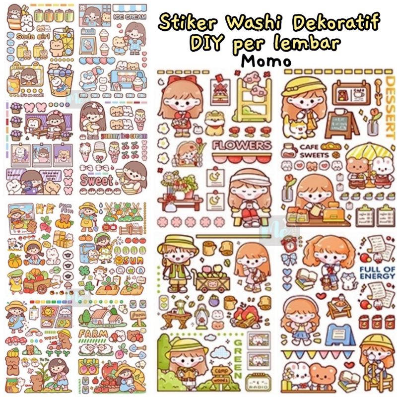 

Stiker Dekoratif DIY per lembar - Momo Diary