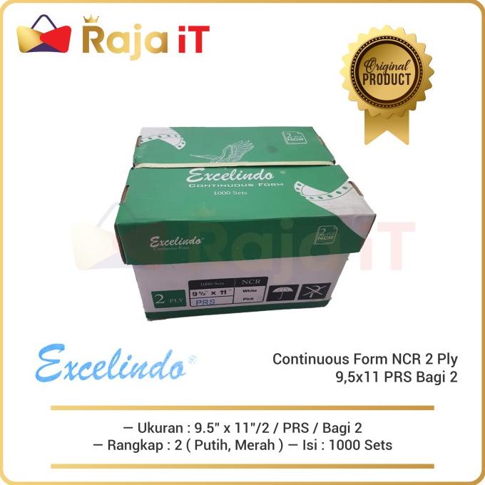 

SALE EXCELINDO Continuous Form 2Ply 9,5x11 PRS Bagi 2 Kertas NCR 2 Ply
