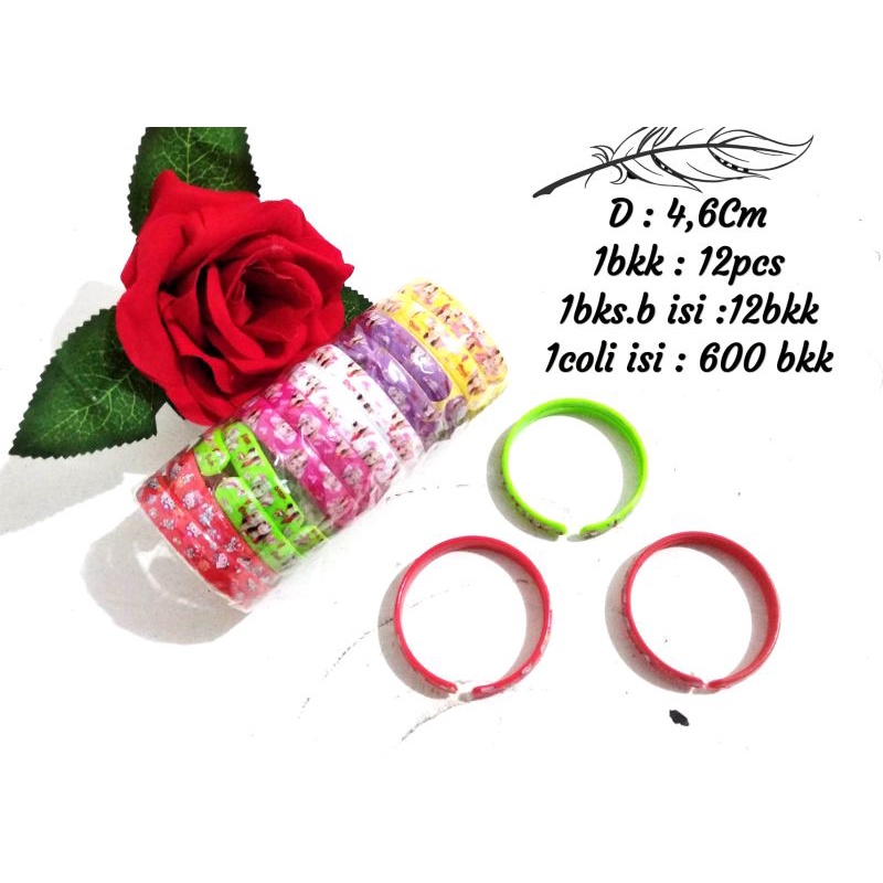 12pcs Gelang Anak|Gelang Plastik|Gelang Anak Warna Warni