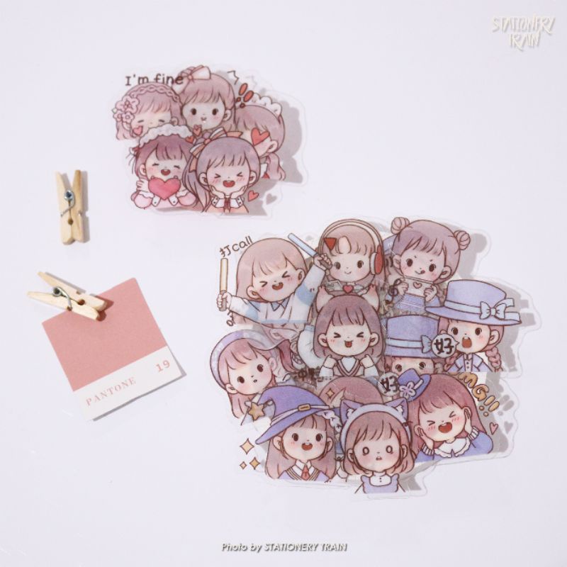 

CUTE GIRL EXPRESSIONS DECO STICKERS 20 PCS / KAWAII DECO STICKERS / PVC STICKERS