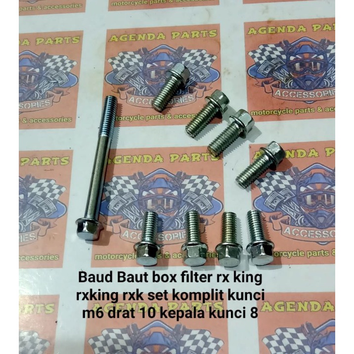 Baud Baut box filter rx king rxking rxk set komplit kunci m6 drat 10 kepala kunci 8