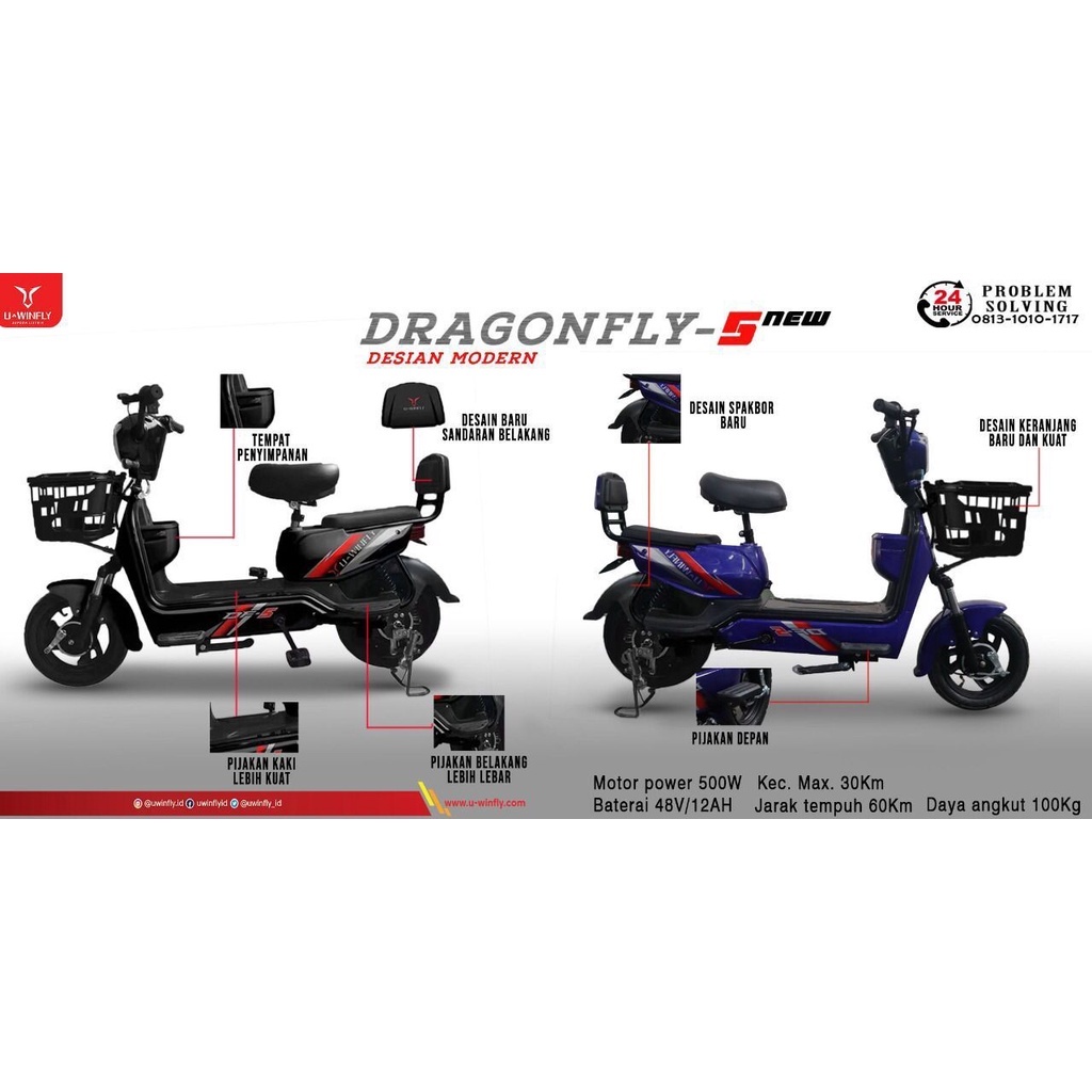 SEPEDA LISTRIK UWINFLY DRAGON FLY 5 / DF5 & DF5S