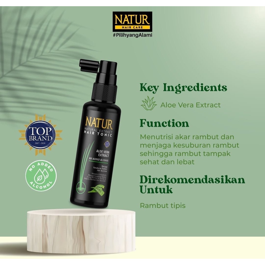 Natur Hair Tonic Aloe Vera 50 ml - Tonik Untuk Melebatkan Rambut