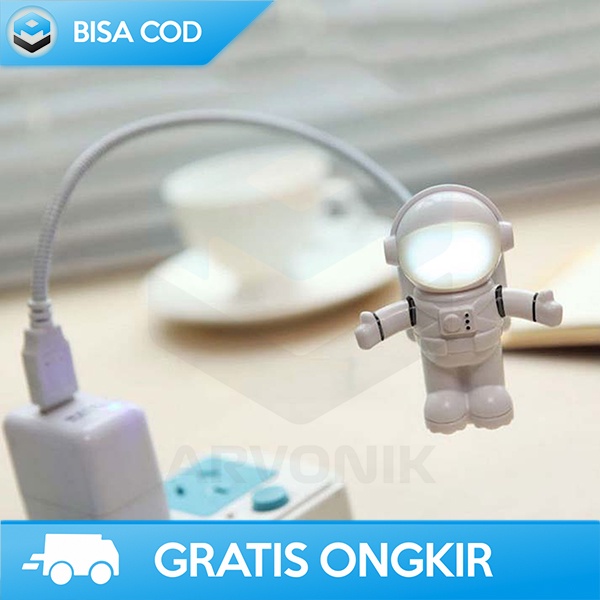 LAMPU TIDUR LED USB NIGHT LIGHT PORTABLE BENTUK ASTRONOUT FLEKSIBEL