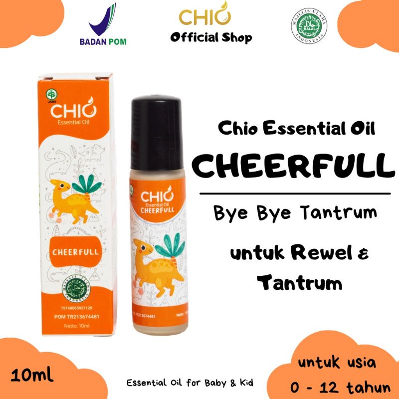 CHIO Roll On Cheerfull Bye- Bye Tantrum Baby and Kid essential oil/ minyak oles cessa