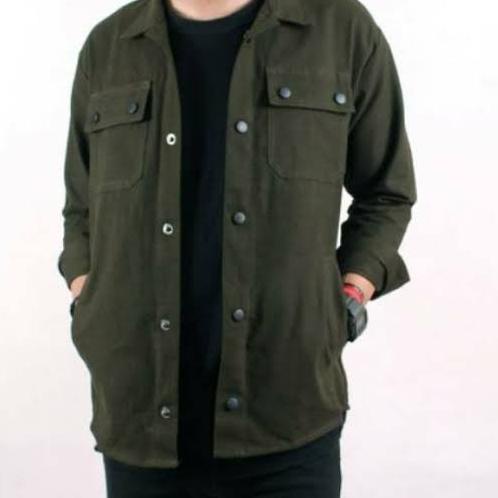 jaket kemeja semi parka kemeja semi parka - Hijau, S