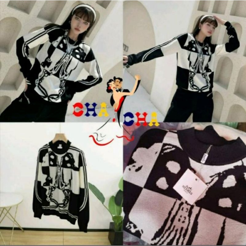 SWEATER IMPORT PREMIUM / SWEATER RAJUT HERMES BW / SWEATER WANITA