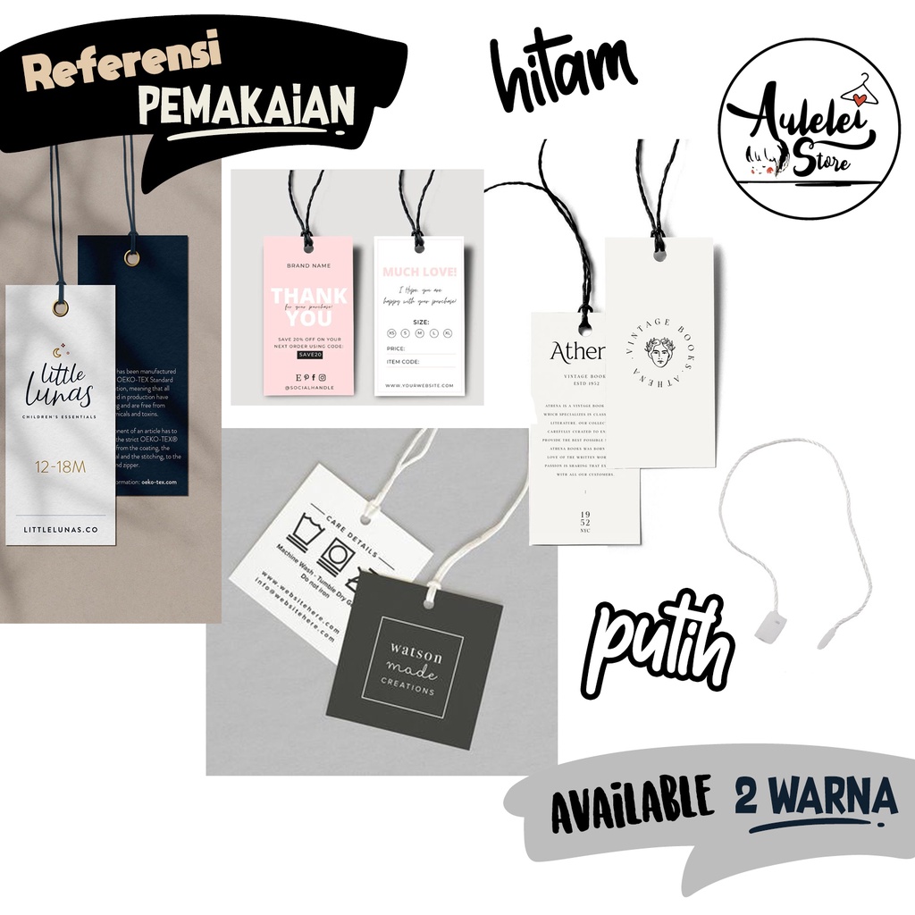 

Square Rope Tali Hang tag Benang Hangtag Baju Gift Hampers Kado Craft Kerajinan tangan card / Rope Pin / Chain Rope Kotak