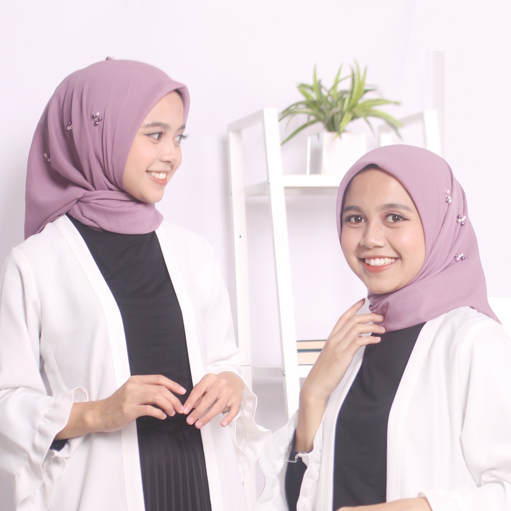 Segi Empat Bella Square Payet / Jilbab Kondangan / Hijab Pesta Kekinian Sara