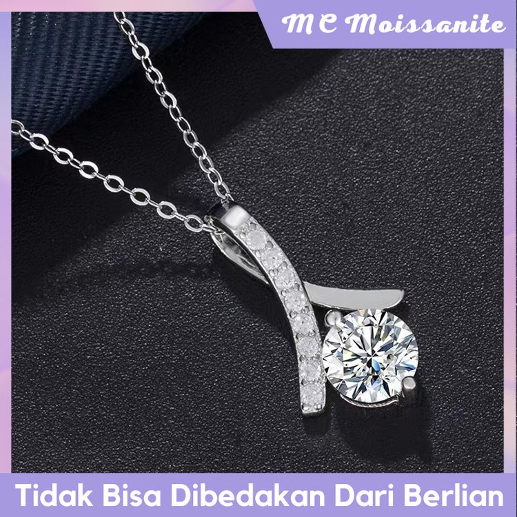 MC Moissanite Kalung Tura berlian replika / replika berlian eropa/lapis emas 18k Sterling Silver Ber