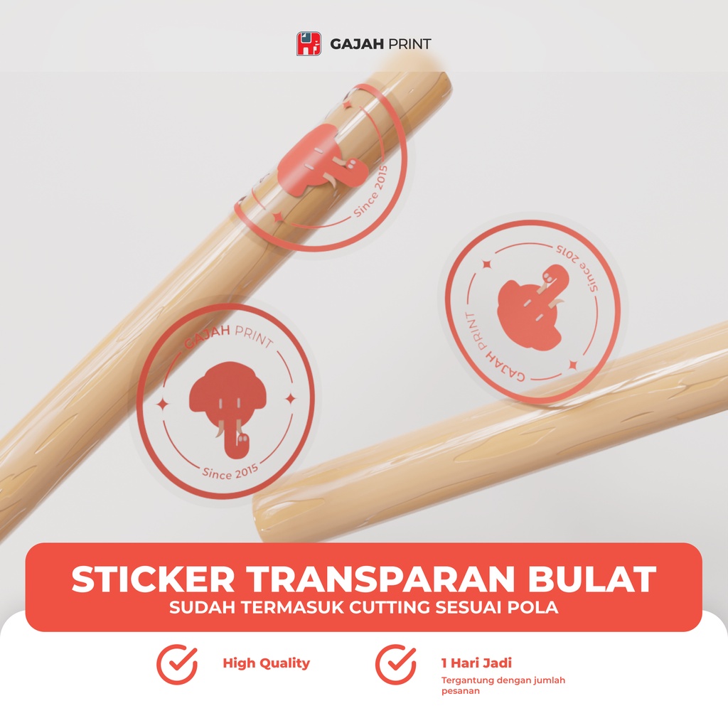 

Stiker Transparan Bulat Custom + Cutting Kiss Cut /Sticker Label Makanan Transparan