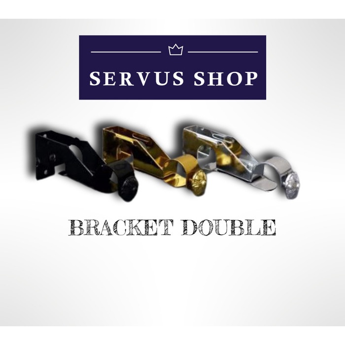 Gorden Bracket Double Rel Gorden Bulat / Model Kodok / Penyangga Gorden