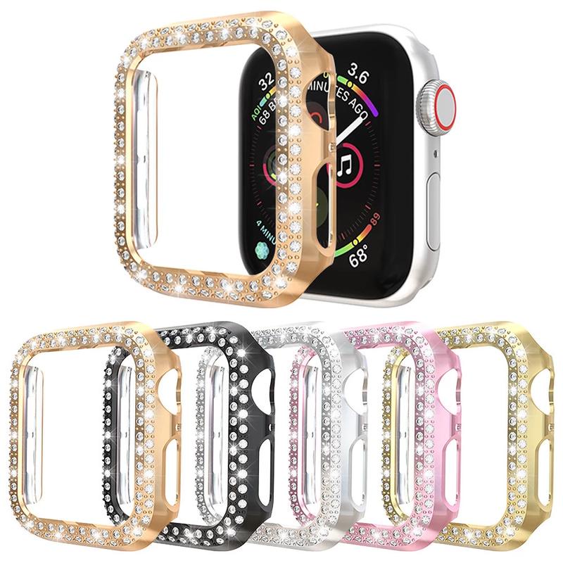 Case Pelindung Bumper Hias Berlian Bling Untuk Apple Watch Seri 8 7 6 5 4 3 2 1 SE2 45mm 41mm 44mm 42mm 40mm 38mm