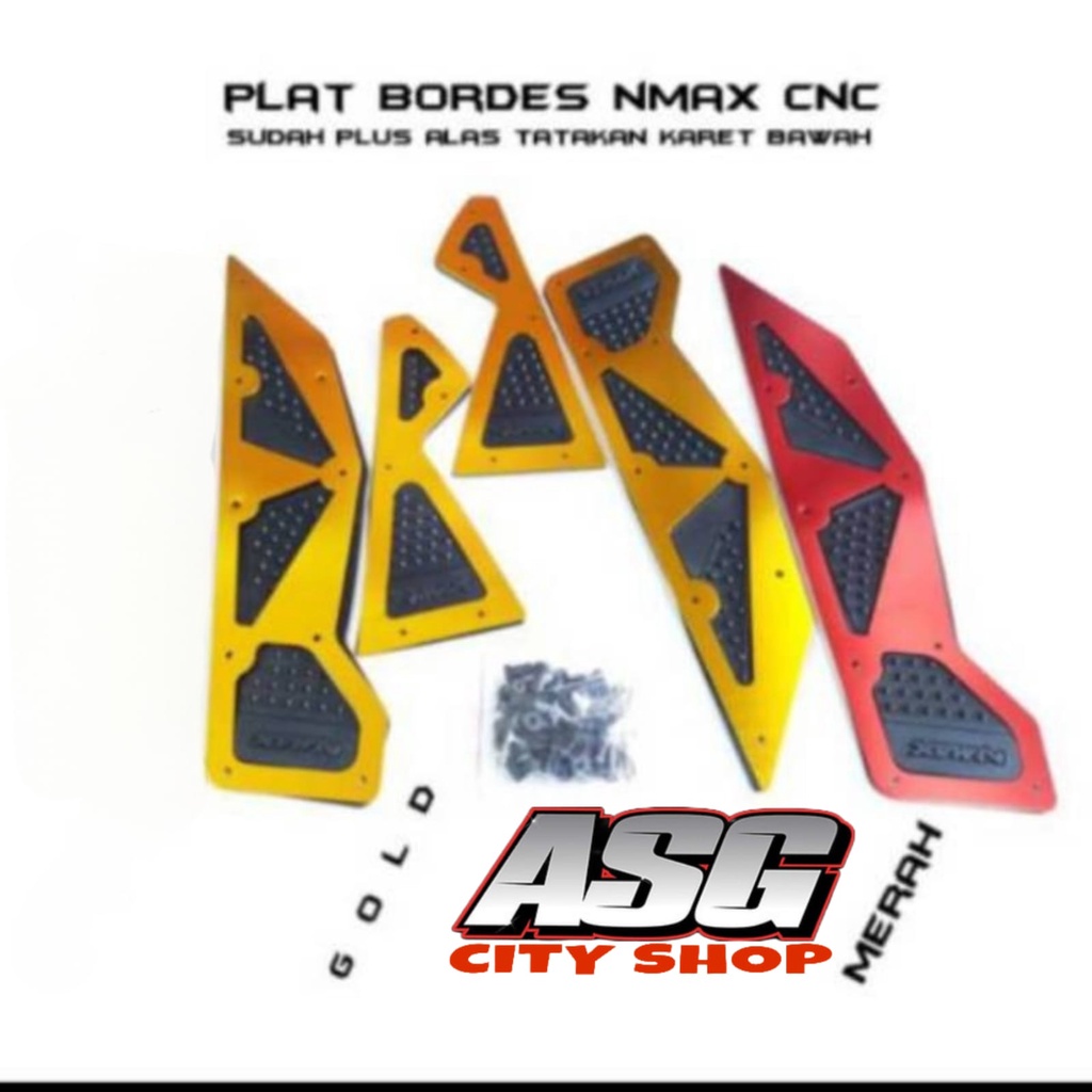 PLAT BORDES YAMAHA NMAX PIJAKAN KAKI MOTOR YAMAHA NMAX CNC