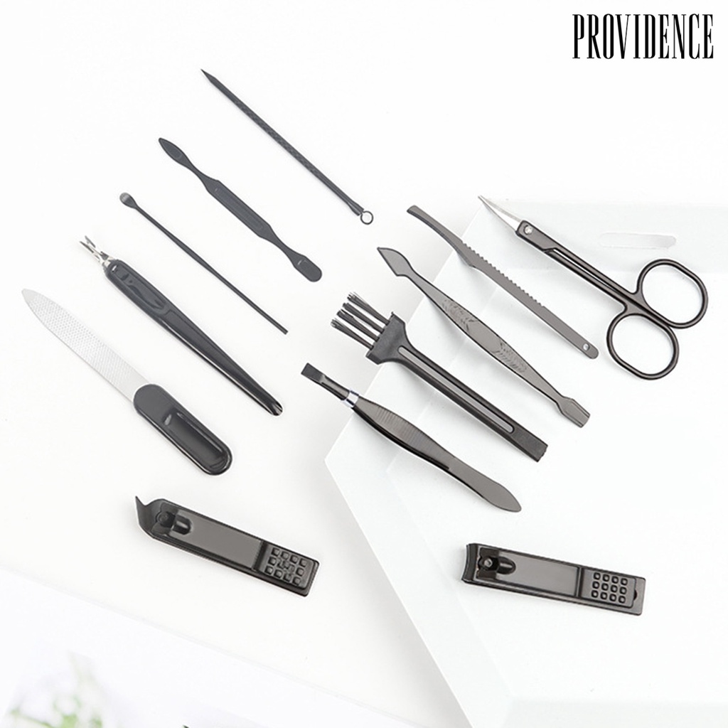 12 Pcs / Set Gunting Kuku Bahan Carbon Steel Warna Solid Model Lipat Untuk Perawatan